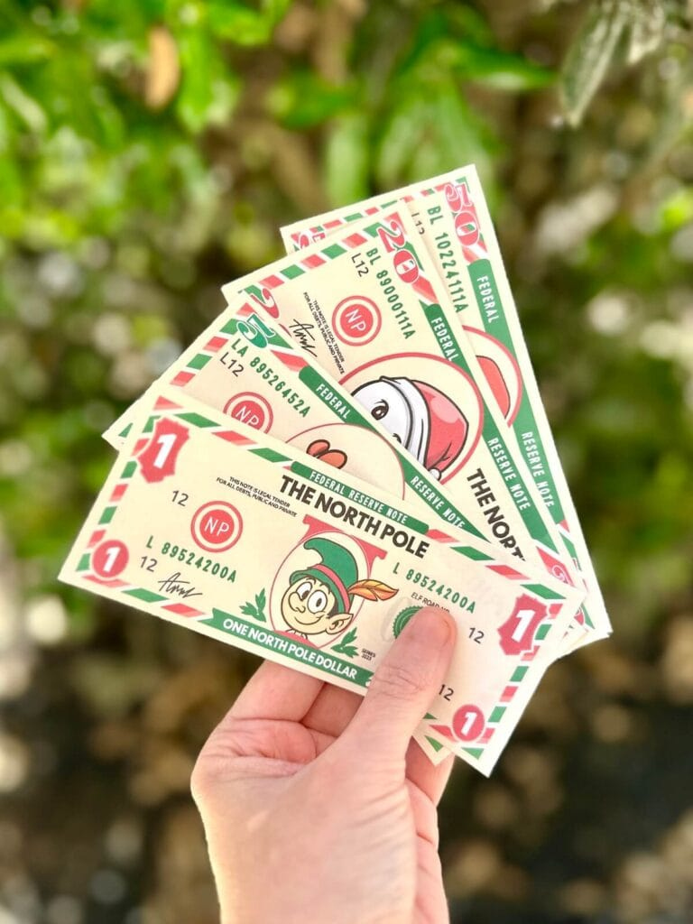 Free Printable Christmas Play Money (aka North Pole Dollars)