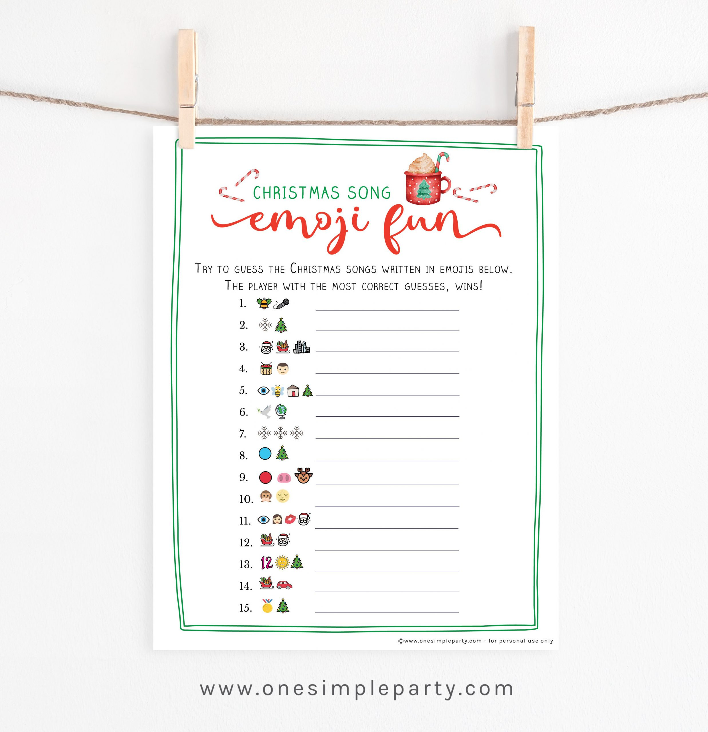 Free Printable Christmas Song Emoji Game - Free Printable Christmas Song Emoji Game -