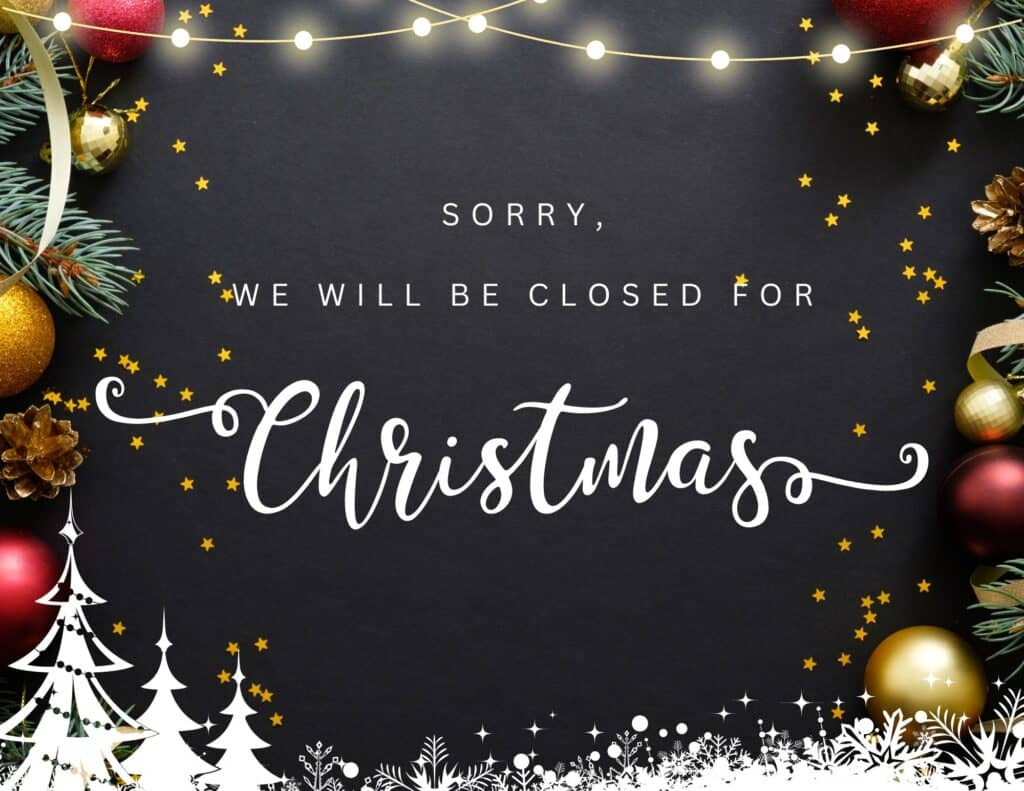 Free Printable Closed for Christmas Sign Templates - The