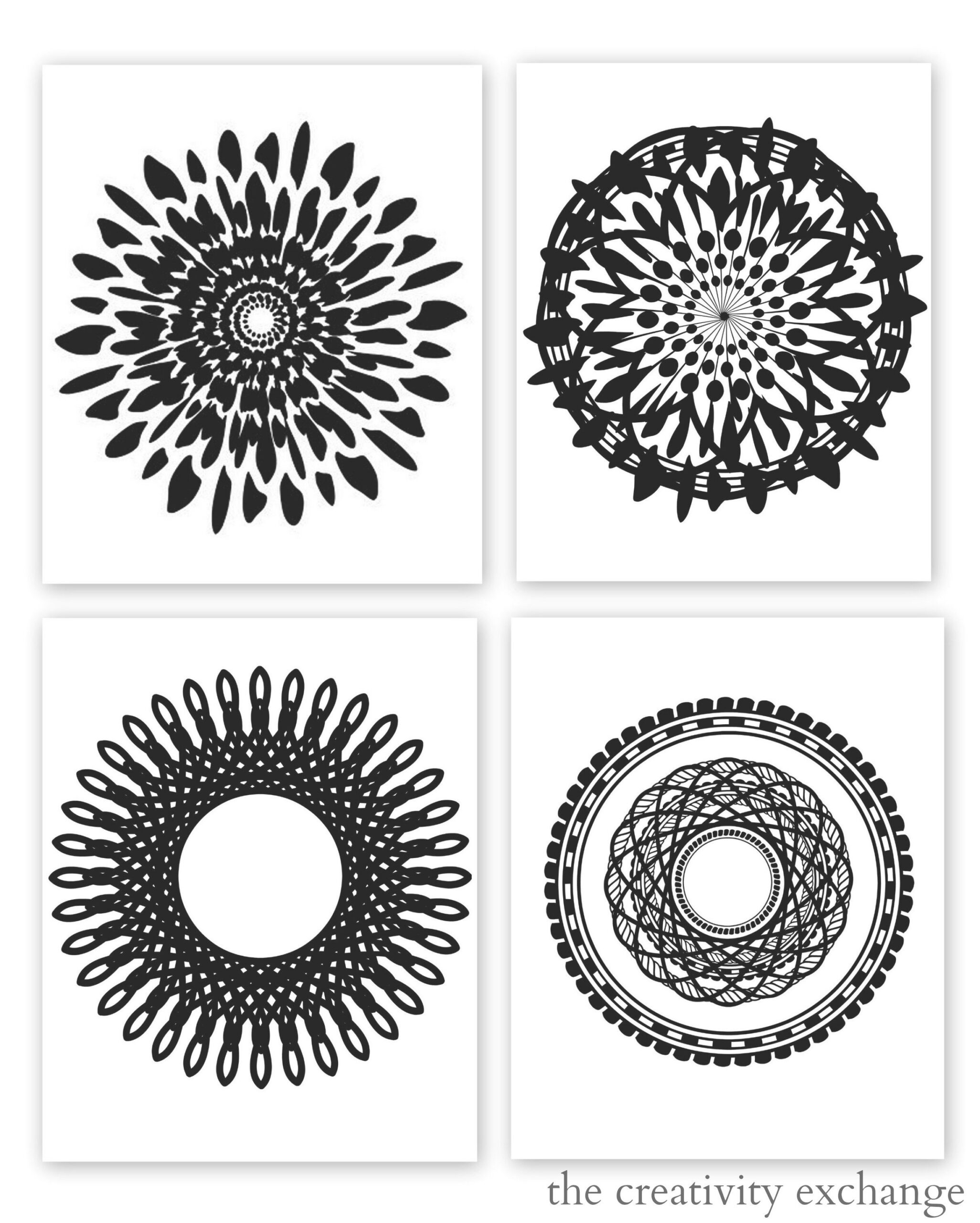 Free Printable Collection of Modern Black and White Prints