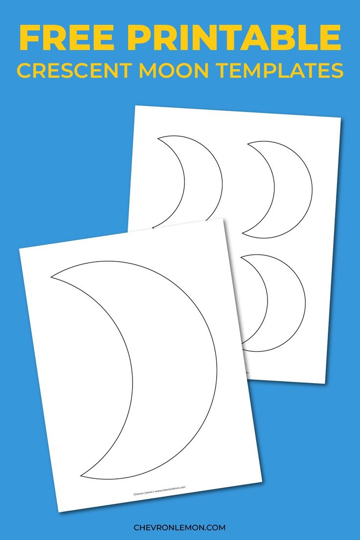 Free printable crescent moon templates