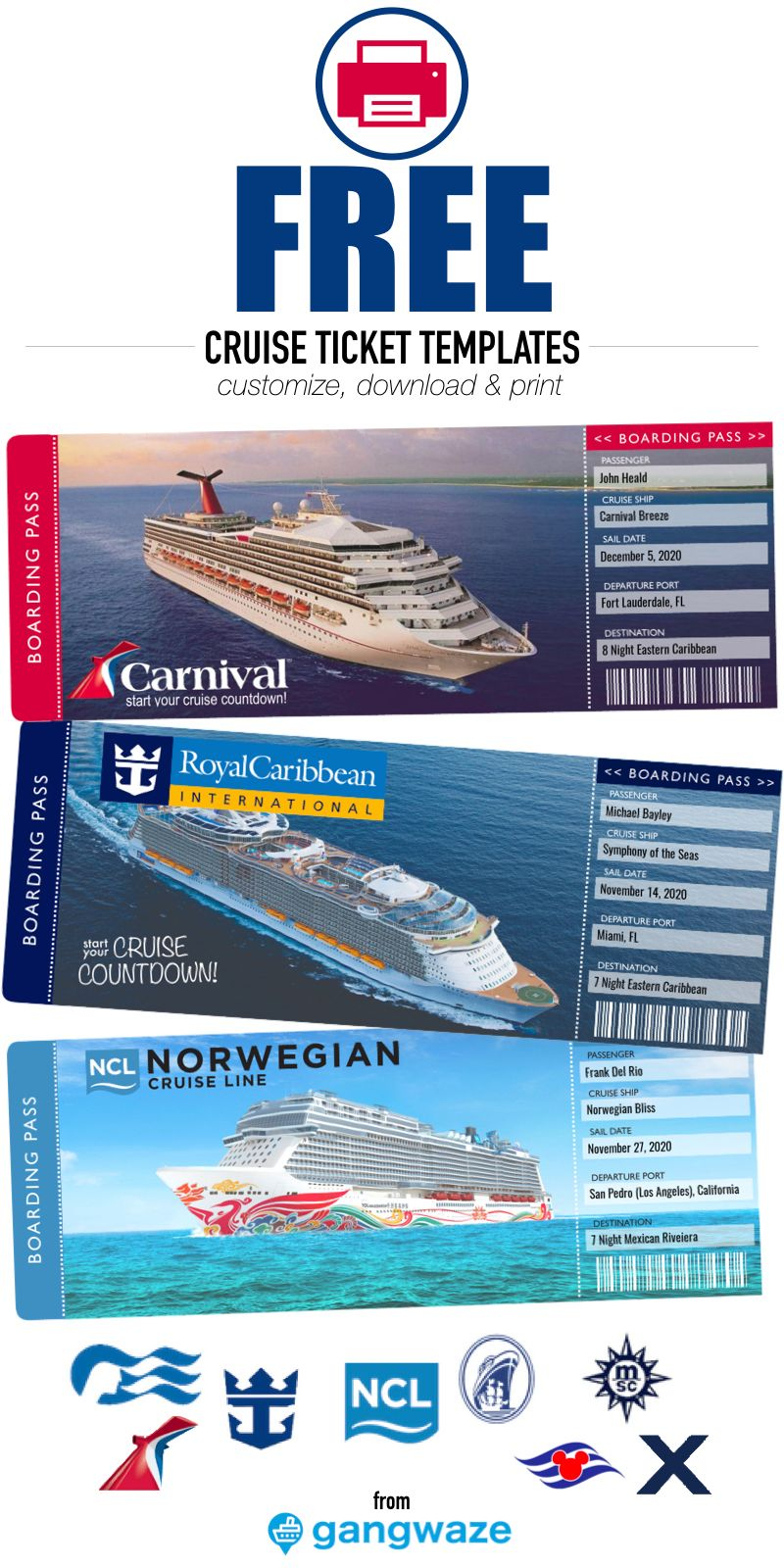 Free Printable Cruise Ticket Free Printable Cruise Ticket