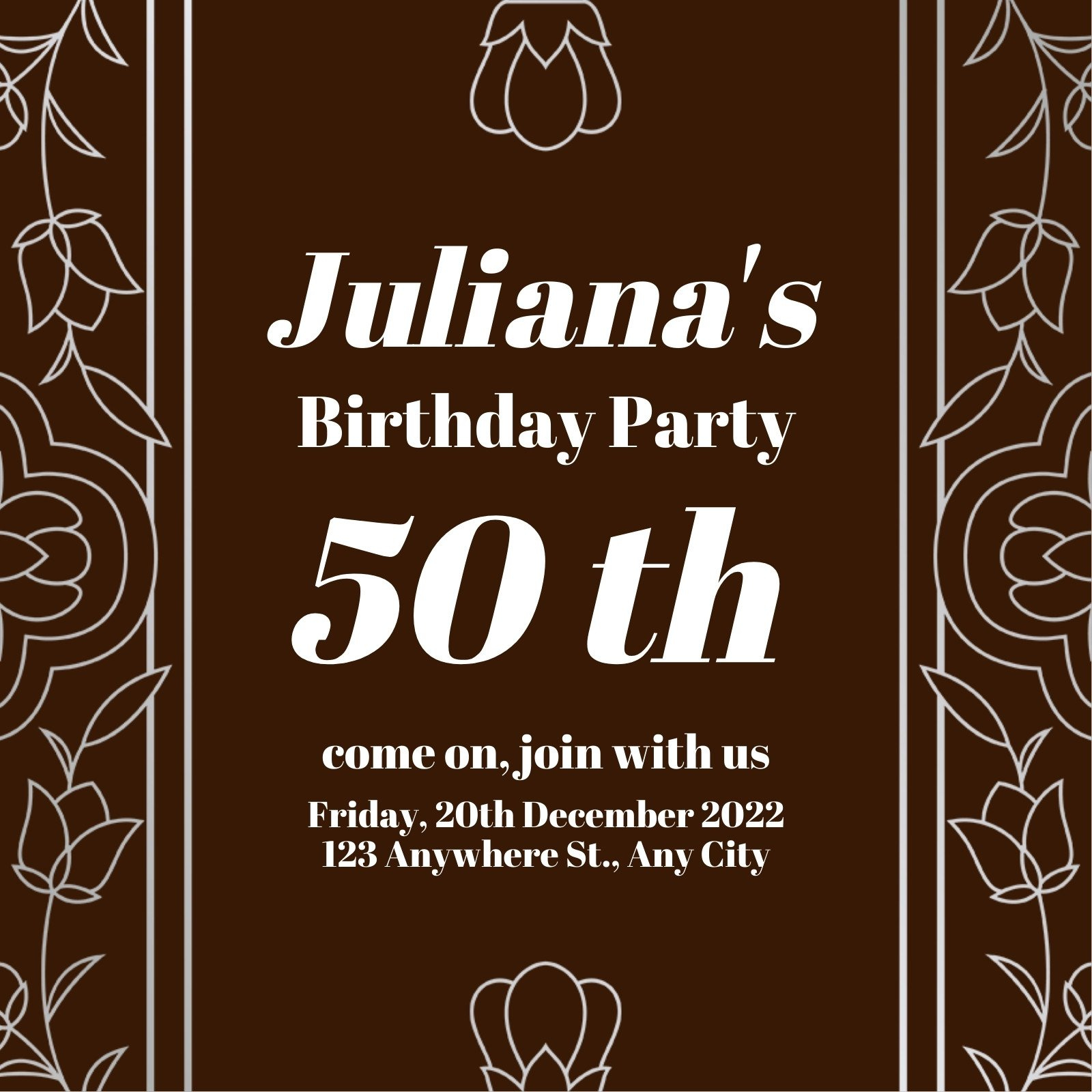 Free, printable custom th birthday invitation templates  Canva