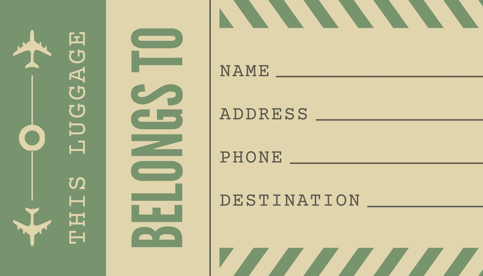 Free printable, customizable luggage tag templates  Canva