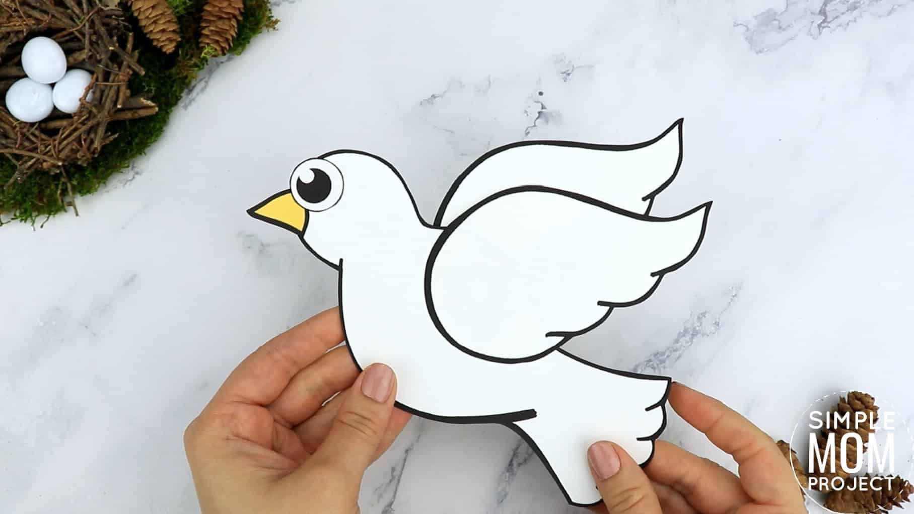 Free Printable Cut and Paste Dove Craft for Kids with Dove Template