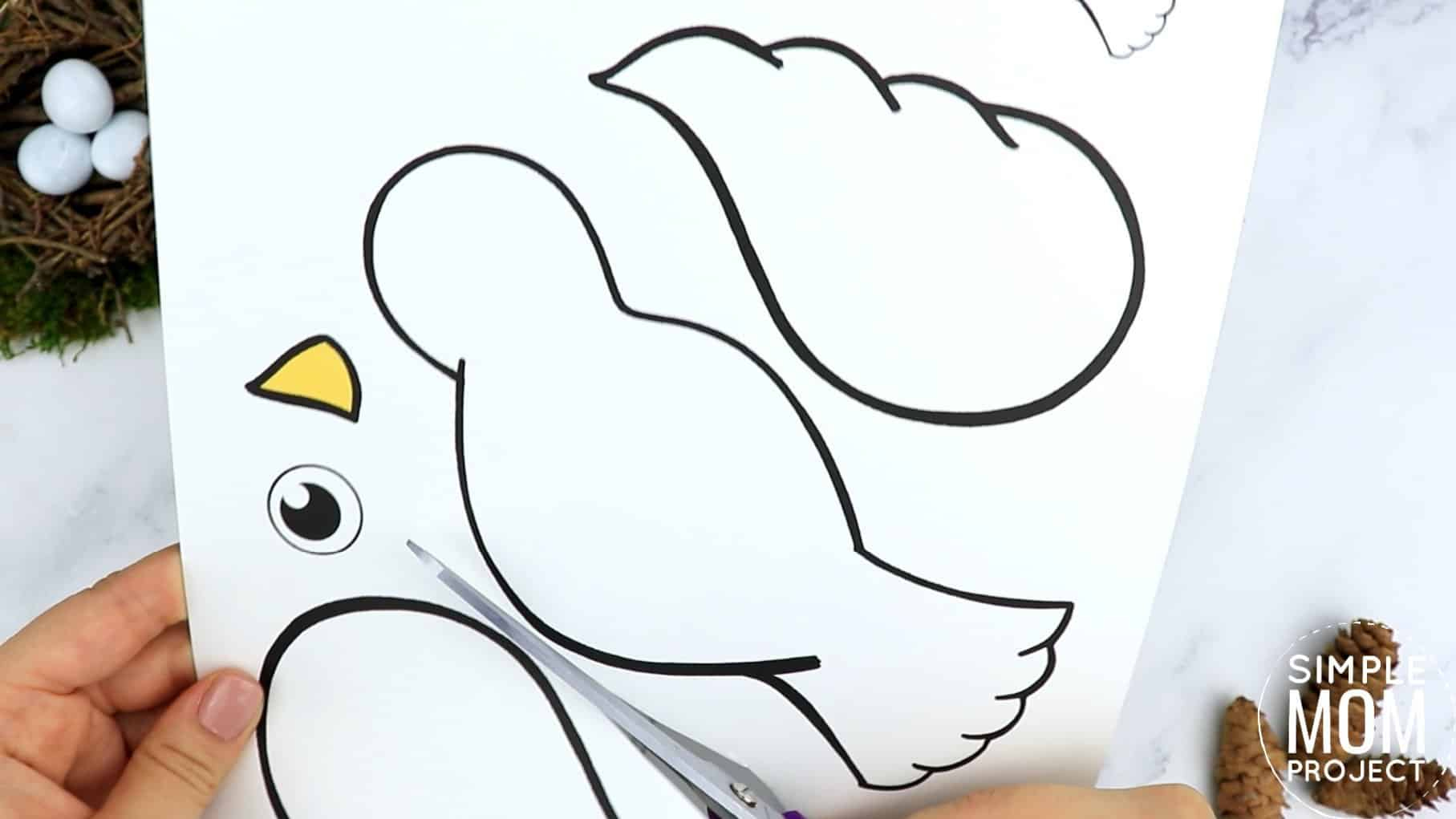 Free Printable Cut and Paste Dove Craft for Kids with Dove Template