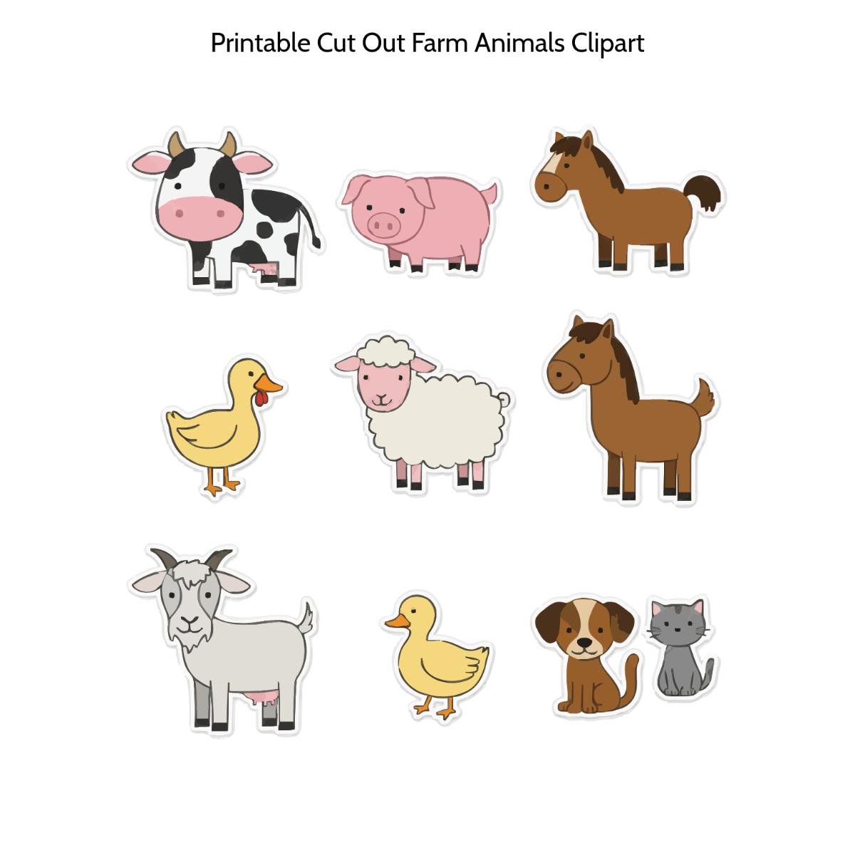 Free Printable Cut Out Farm Animals Clipart Template to Edit Online Free Printable Cut Out Farm Animals Clipart Template to Edit Online