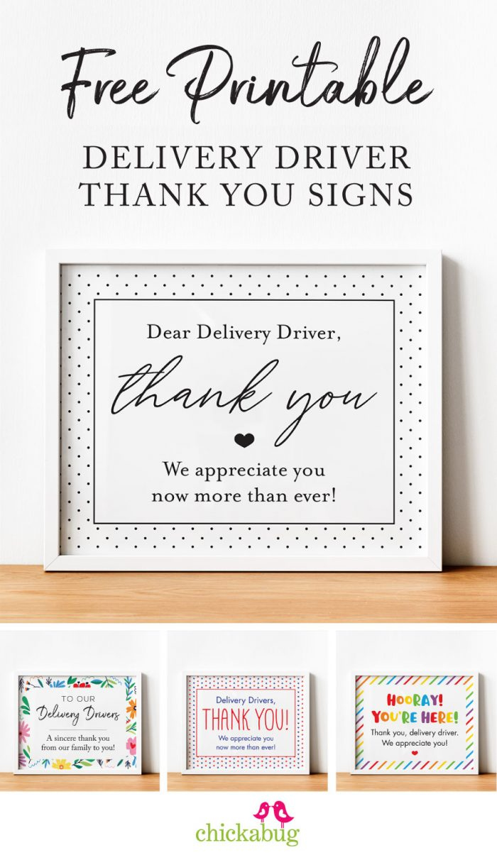 Free Printable Delivery Driver Signs - Chickabug