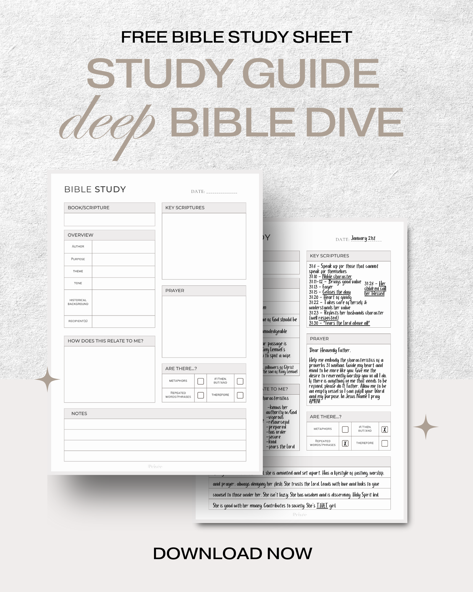FREE Printable + Digital Bible Study Worksheet – Lifeenprivee