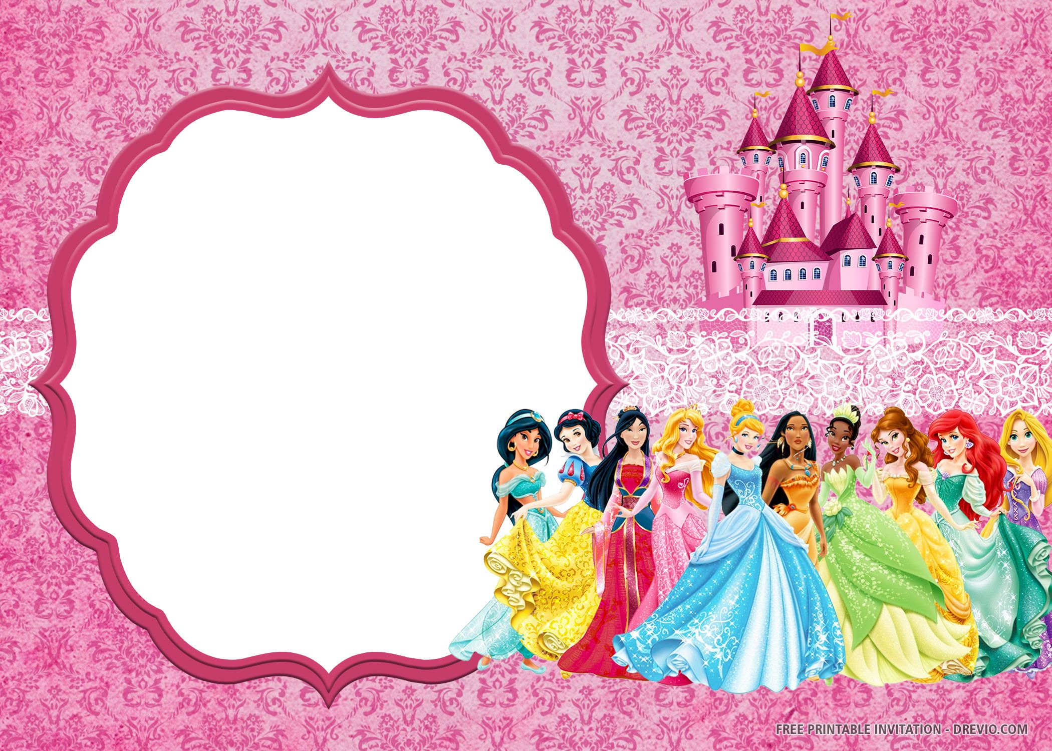 Free Printable Disney Princess Invitation Templates