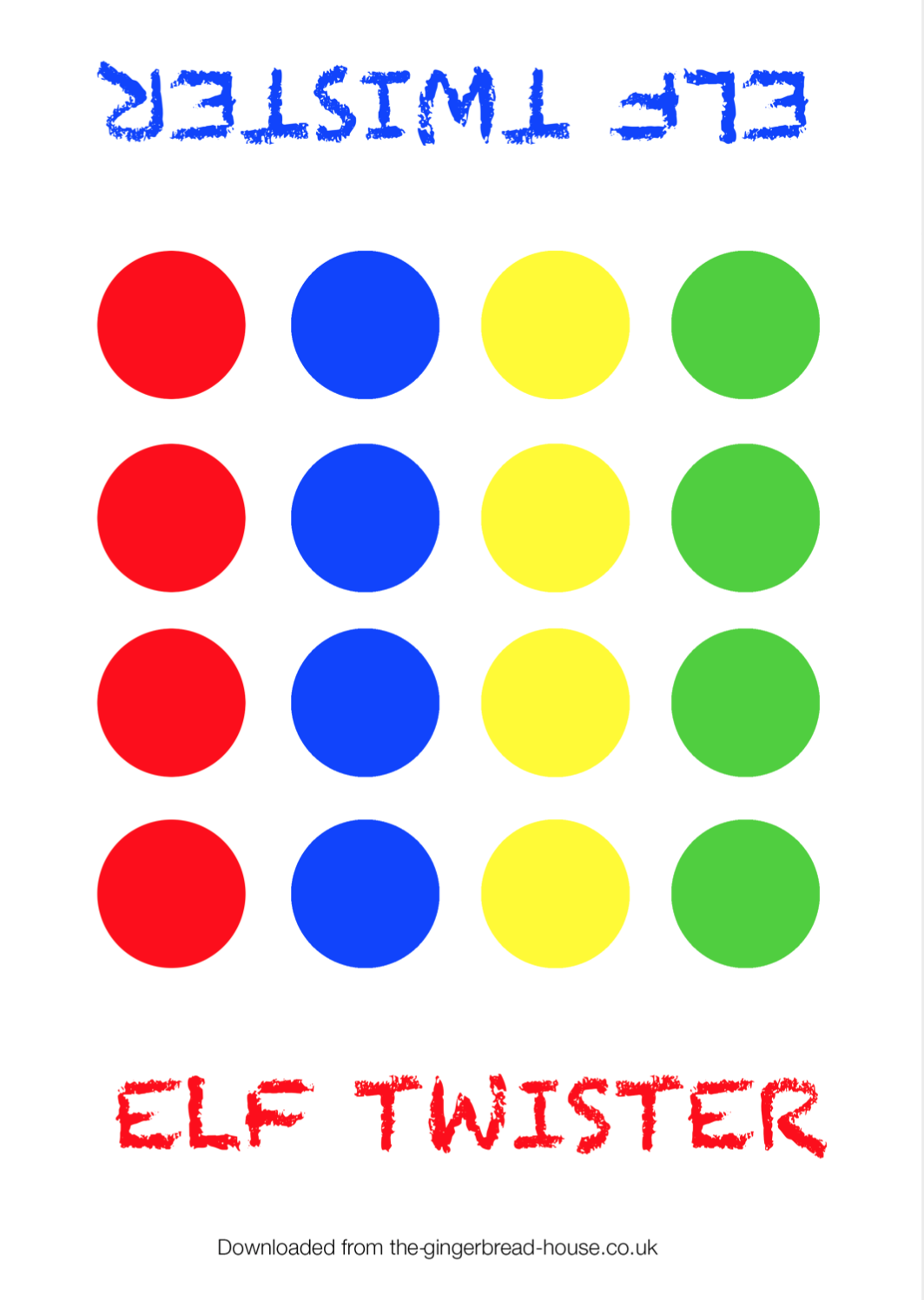 free printable} Elf on the Shelf Twister game - the-gingerbread