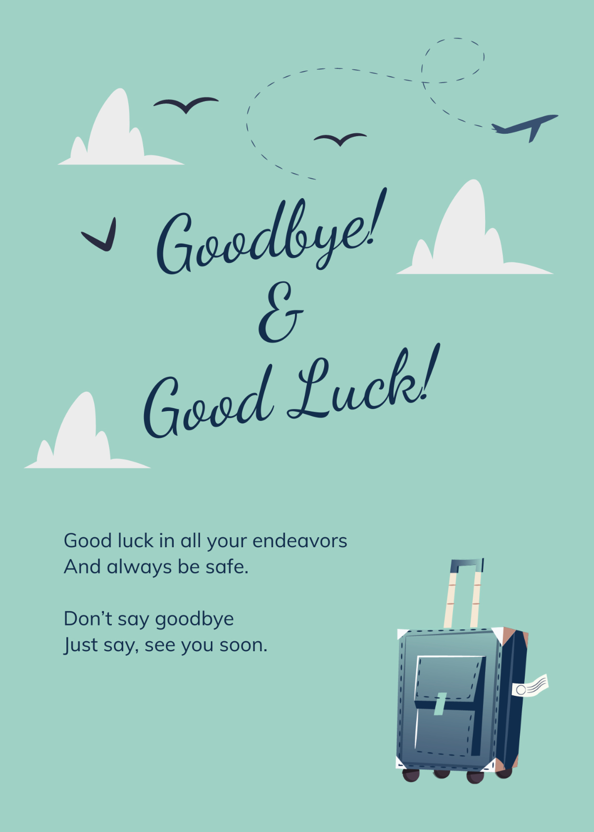 Free Printable Farewell Card Template to Edit Online