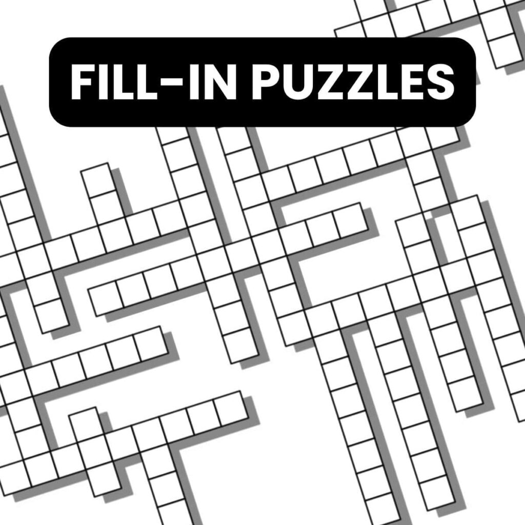 FREE Printable Fill-In Puzzles (PDF Download)
