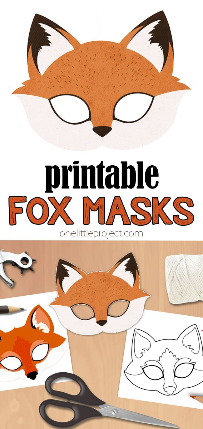 Free, Printable Fox Mask  Paper Fox Mask Craft