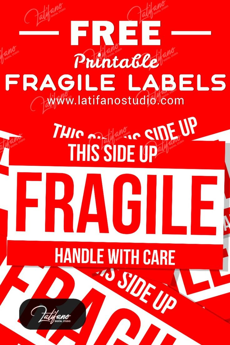 Free printable fragile labels - fragile handle with care labels