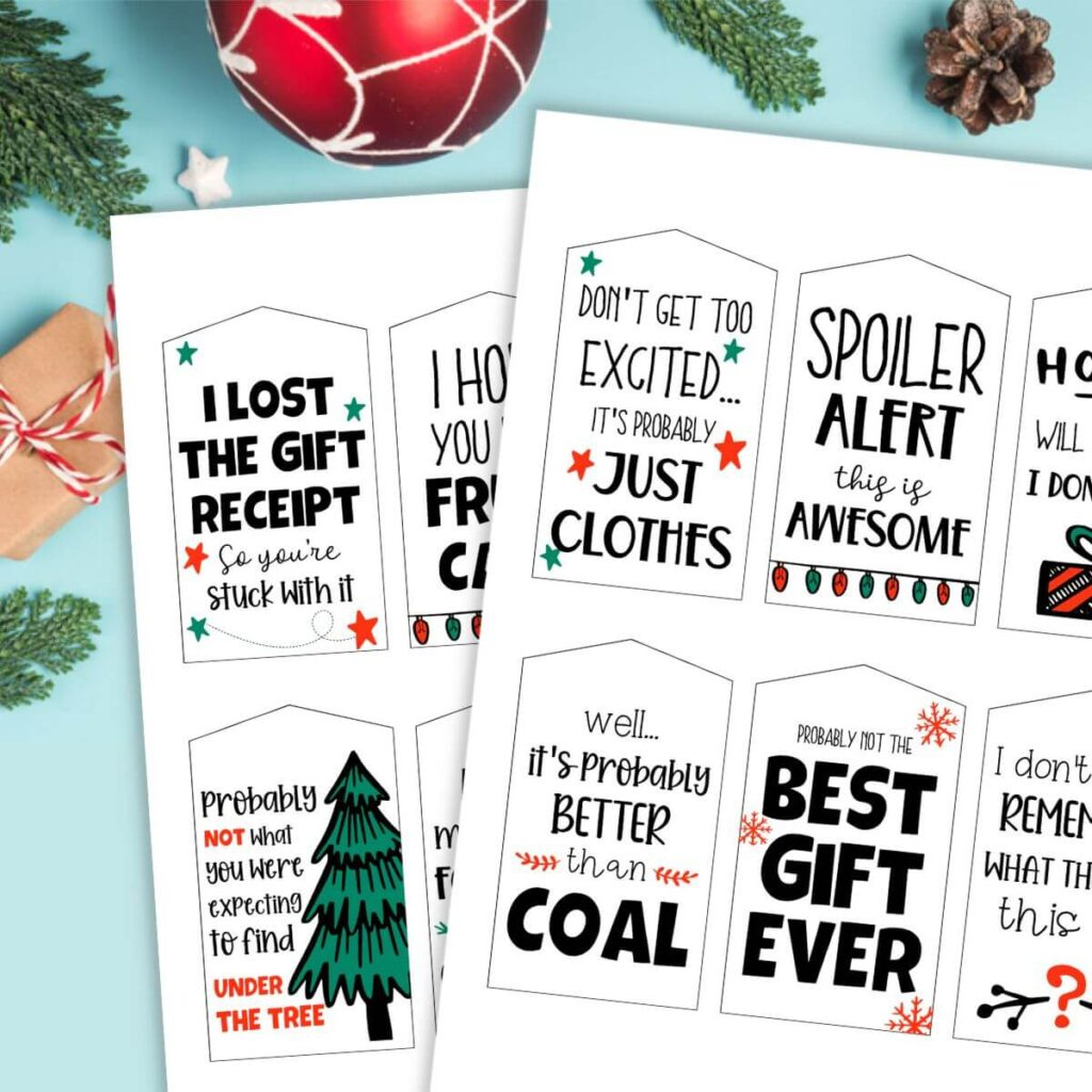 Free Printable Funny Christmas Gift Tags - The Savvy Sparrow Free Printable Funny Christmas Gift Tags - The Savvy Sparrow