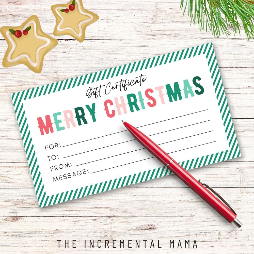 Free Printable Gift Certificate Templates for Christmas - The