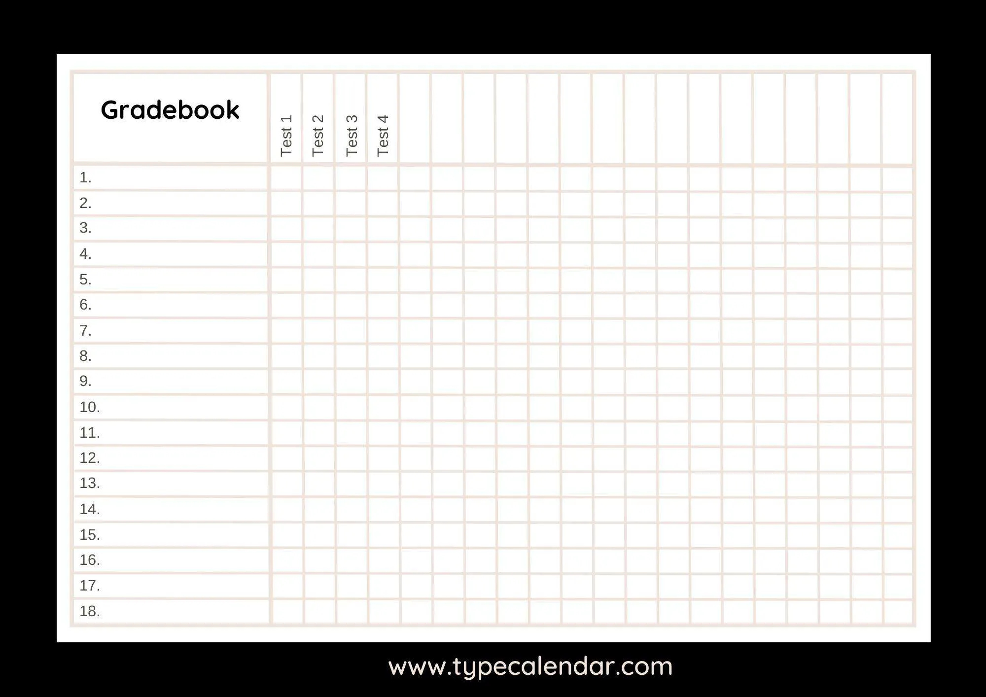 Free Printable Gradebook Templates [PDF, Excel, Word, Google Sheets]