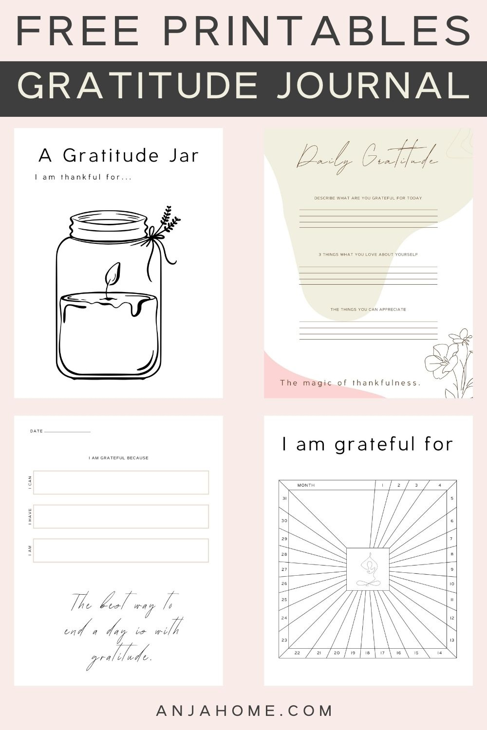 Free Printable Gratitude Journal Pdf with Prompts - AnjaHome