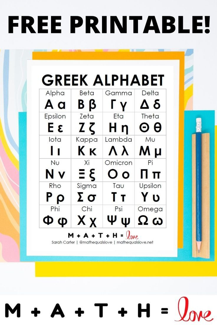 Free Printable Greek Alphabet Chart