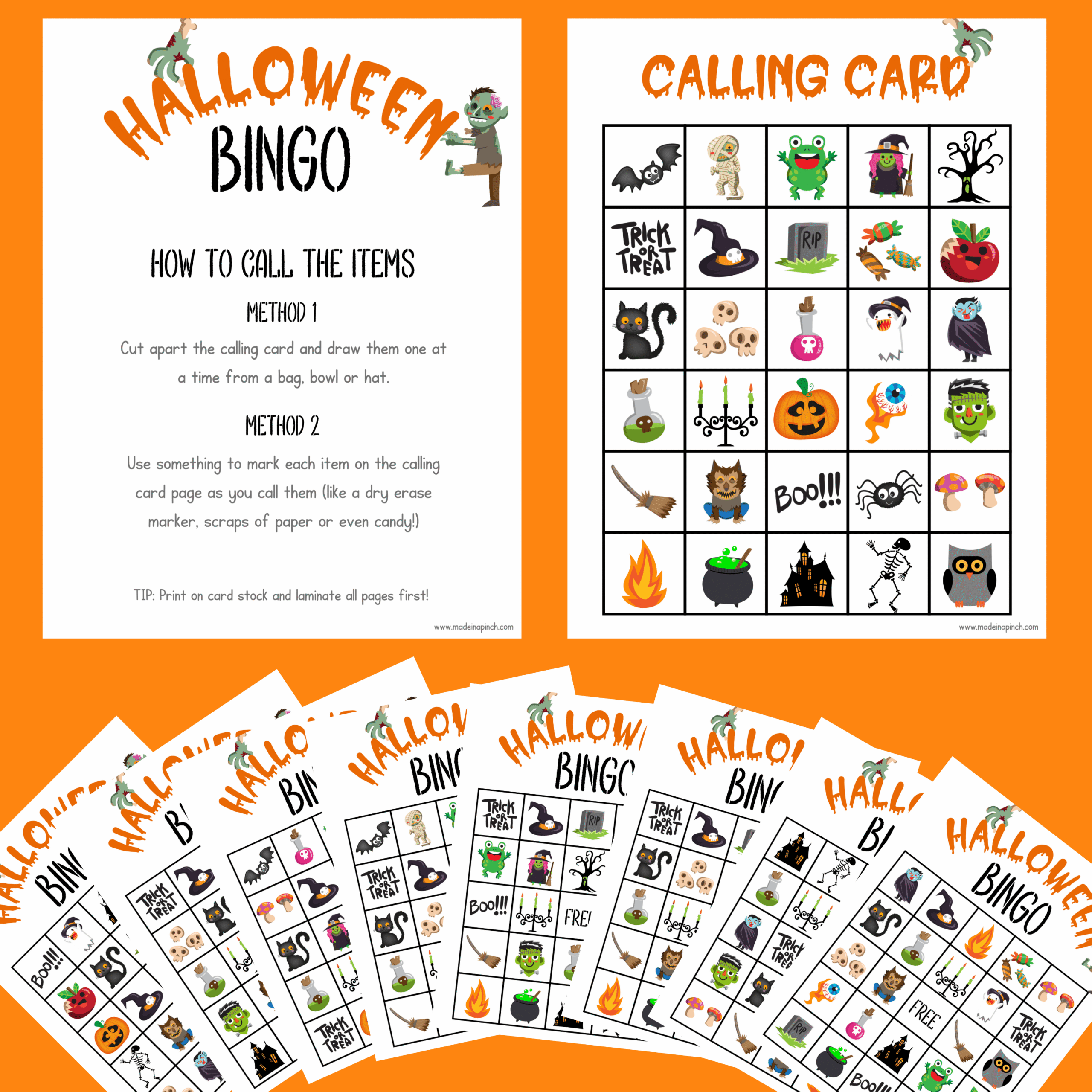 Free Printable Halloween Bingo Cards For Kids - Made In A Pinch Free Printable Halloween Bingo Cards For Kids - Made In A Pinch