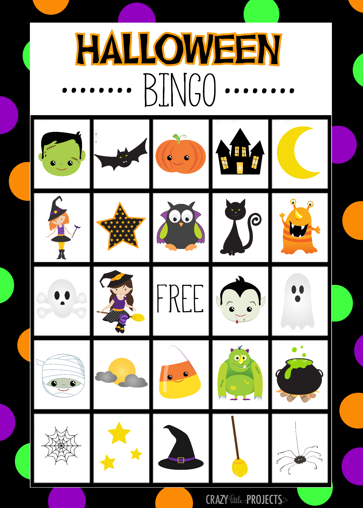 Free Printable Halloween Bingo Game - Crazy Little Projects Free Printable Halloween Bingo Game - Crazy Little Projects
