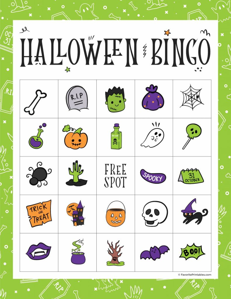 Free Printable Halloween Bingo Game - Favorite Printables Free Printable Halloween Bingo Game - Favorite Printables