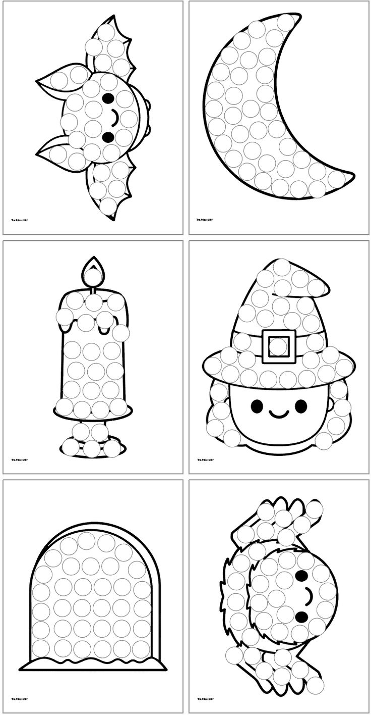 Free Printable Halloween Dot Marker Coloring Pages