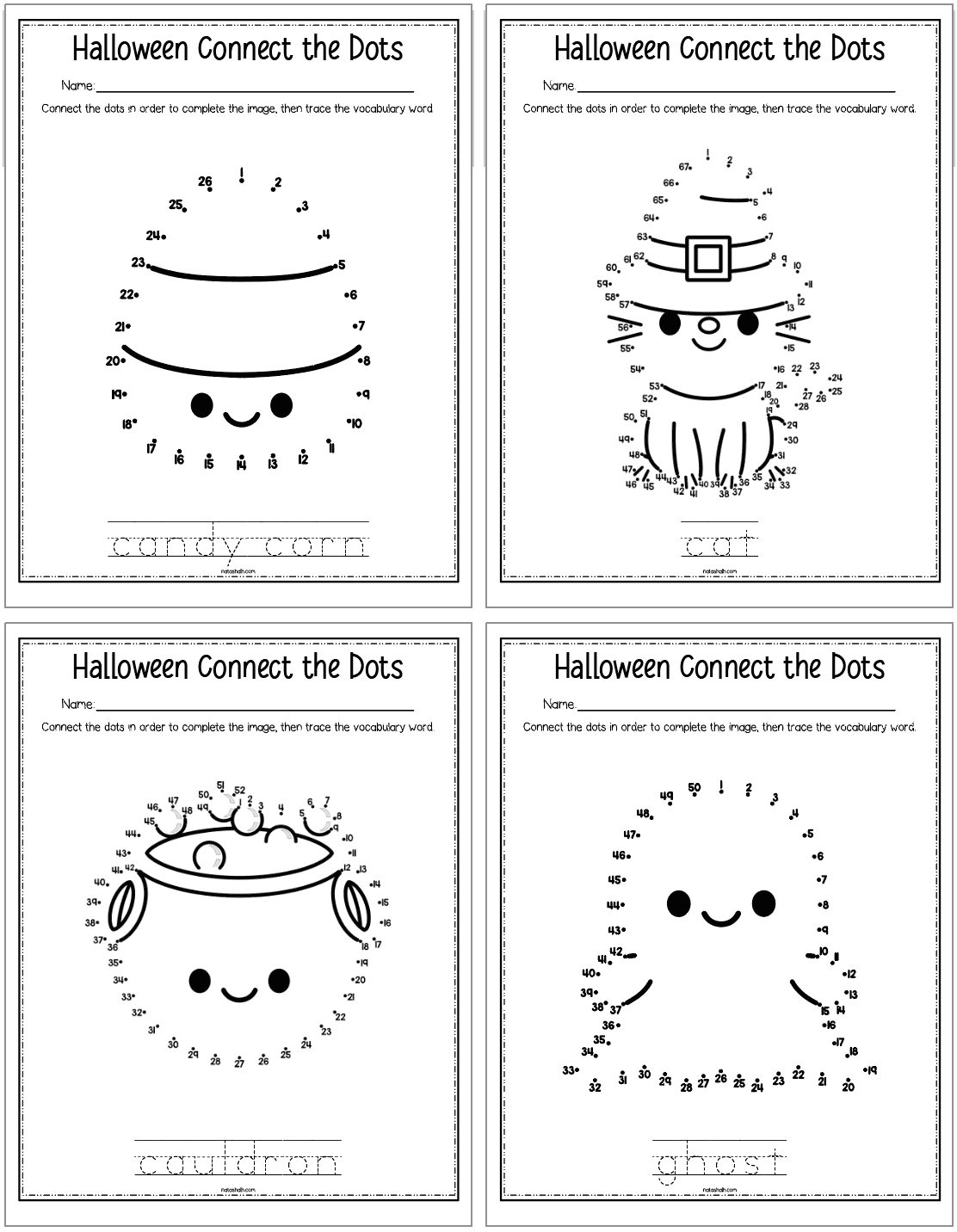 Free Printable Halloween Dot to Dot - The Artisan Life