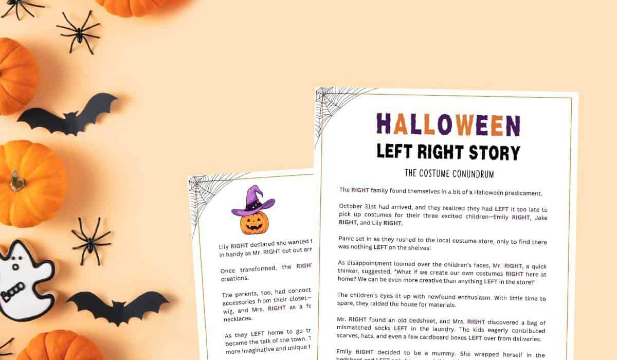 Free Printable Halloween Left Right Game