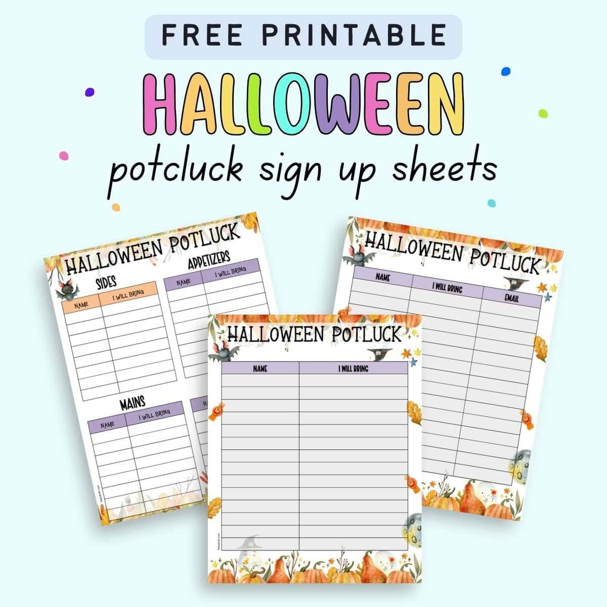 Free Printable Halloween Potluck Sign up Sheet - The Artisan Life Free Printable Halloween Potluck Sign up Sheet - The Artisan Life
