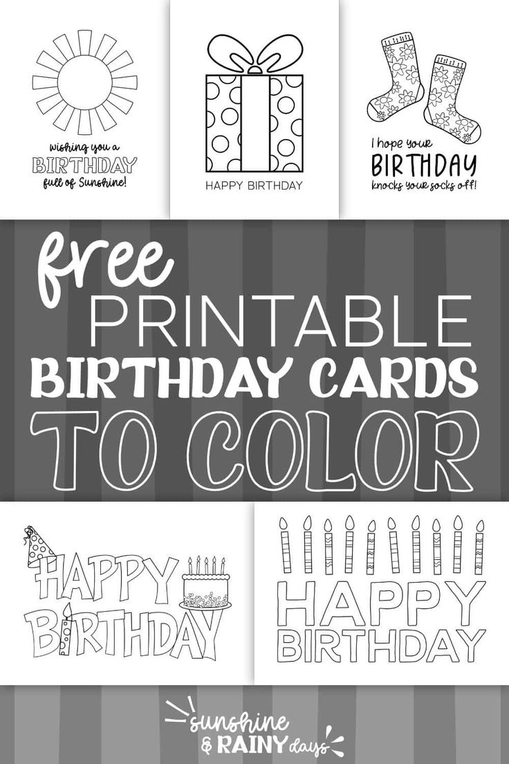 Free Printable Happy Birthday Coloring Cards Free Printable Happy Birthday Coloring Cards