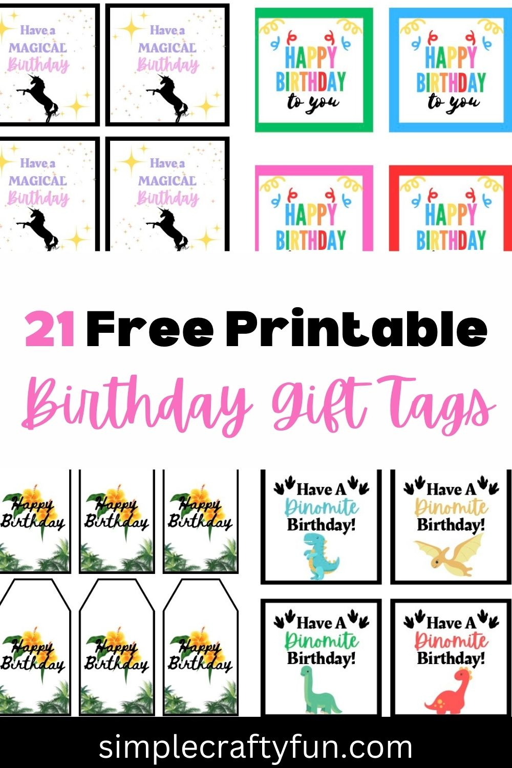 Free Printable Happy Birthday Gift Tags and Templates -