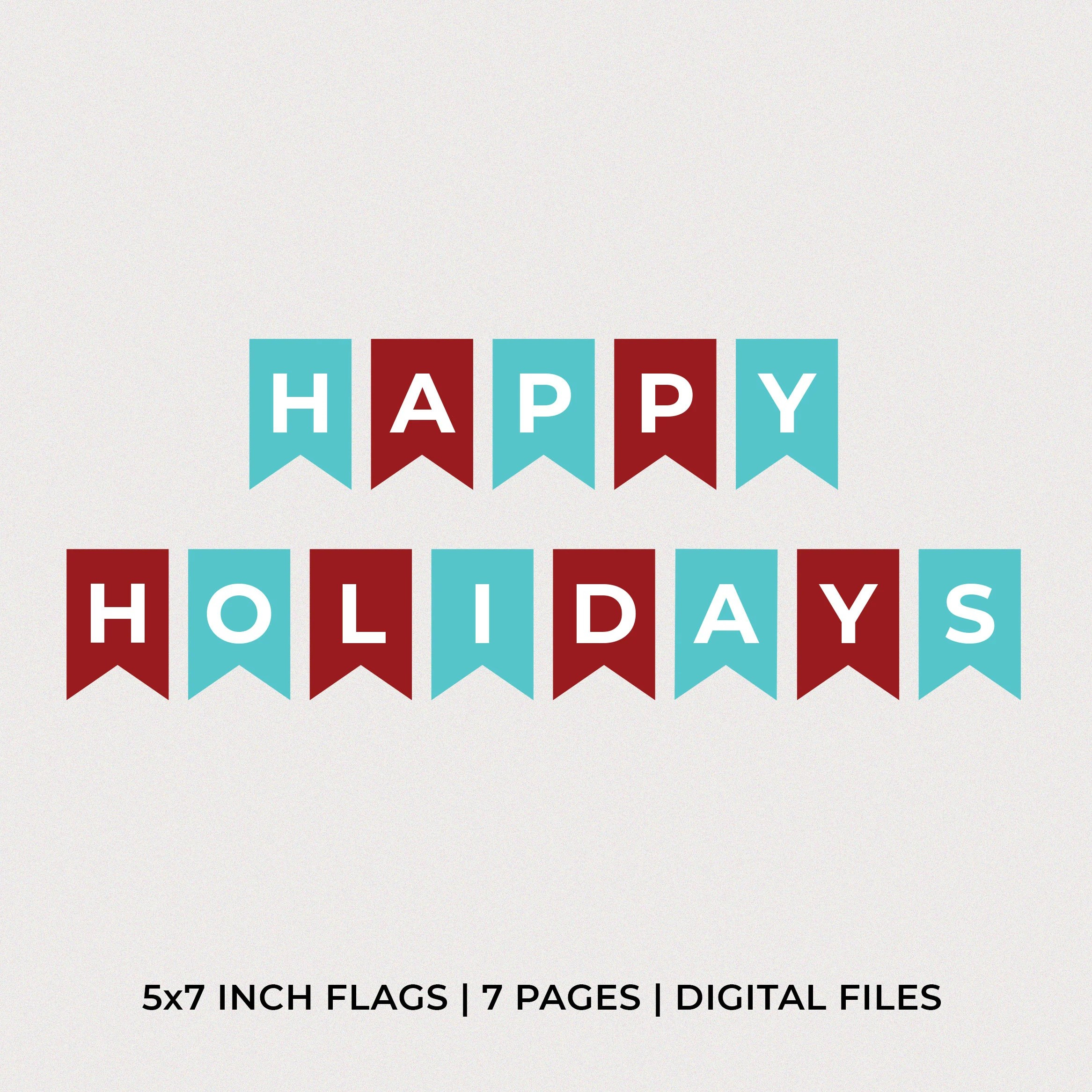 Free Printable Happy Holidays Banner - Printable Party Favors Free Printable Happy Holidays Banner - Printable Party Favors