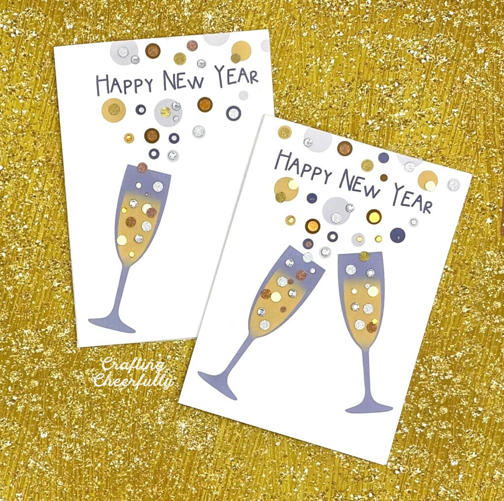 Free Printable Happy New Year Cards - Crafting Cheerfully