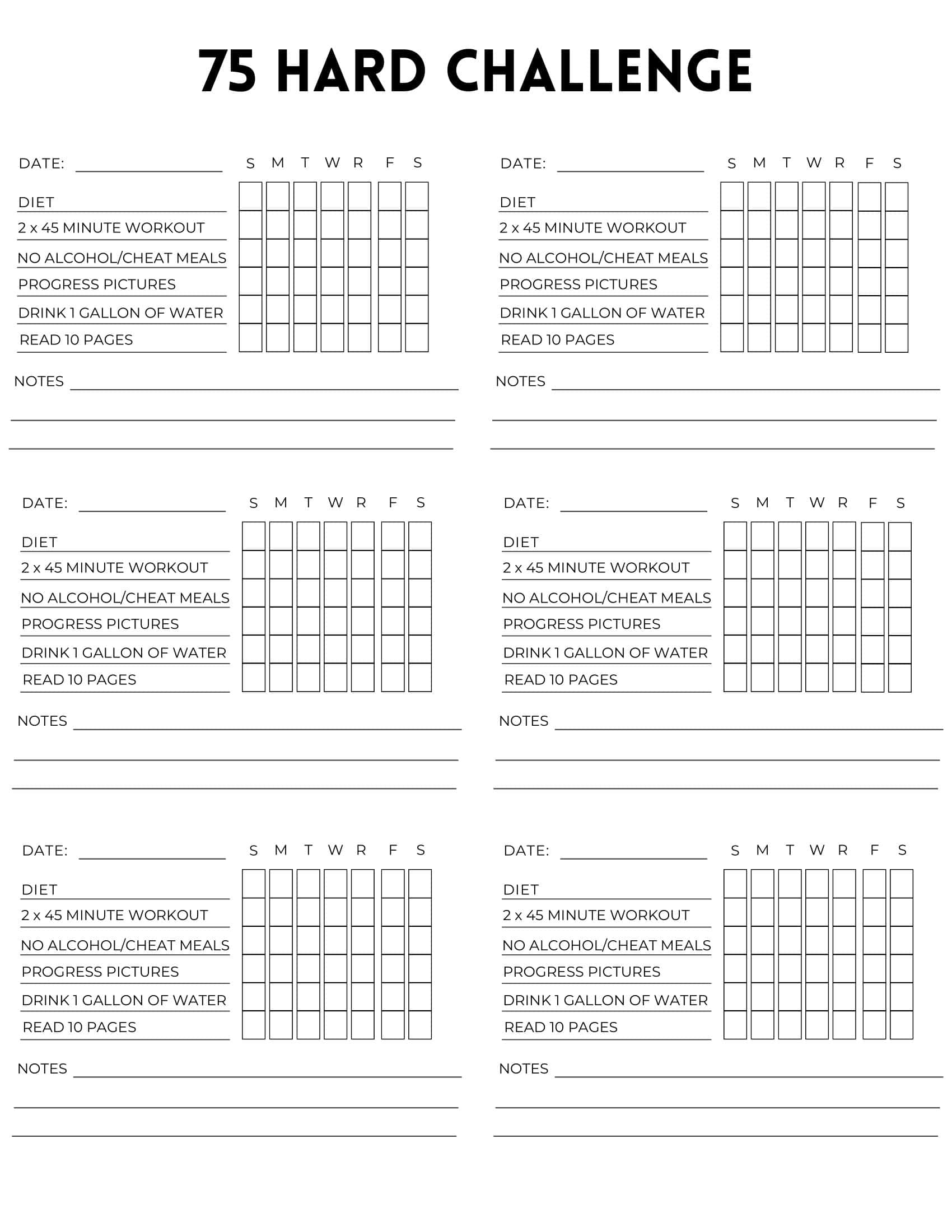 + Free Printable  Hard Challenge Templates [PDF, Word]
