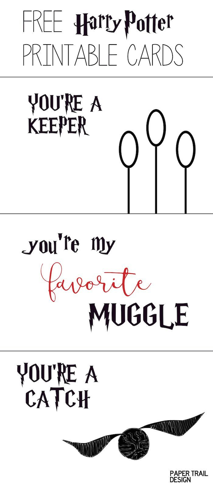 Free Printable: Harry Potter Cards - Paper Trail Design