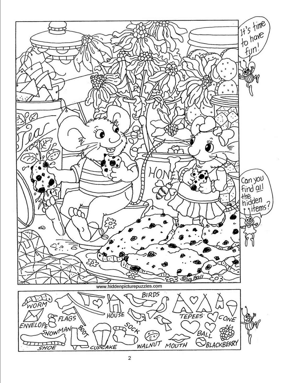 Free, Printable Hidden Picture Puzzles for Kids - Worksheets Library
