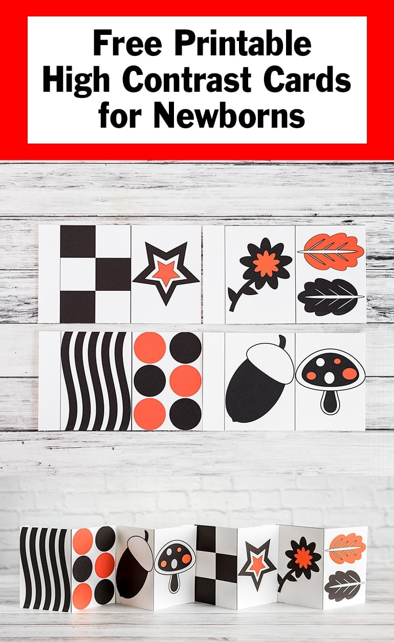 Free Printable High Contrast Cards for Newborns - The Artisan Life
