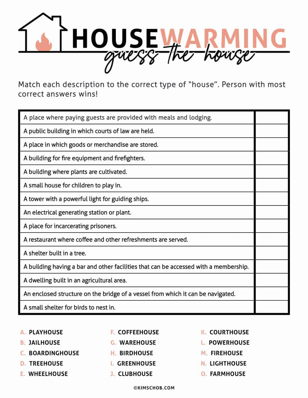Free Printable Housewarming Games - Kim Schob Free Printable Housewarming Games - Kim Schob