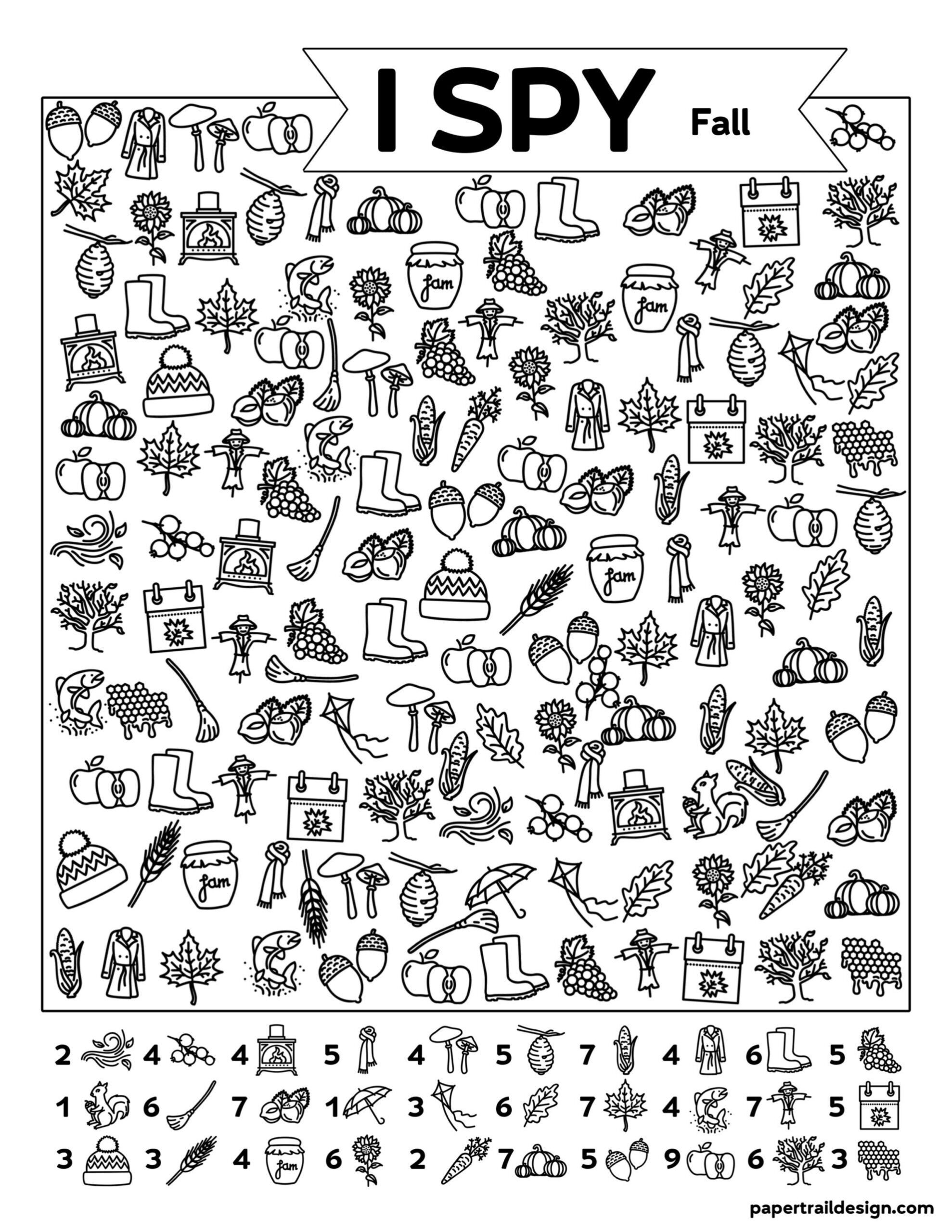 Free Printable I Spy Fall Activity - Paper Trail Design