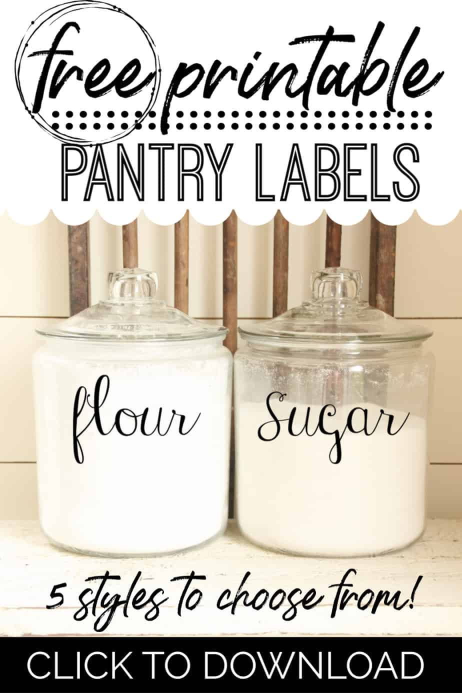 FREE Printable Kitchen Pantry Labels -  Hand Lettered Labels to