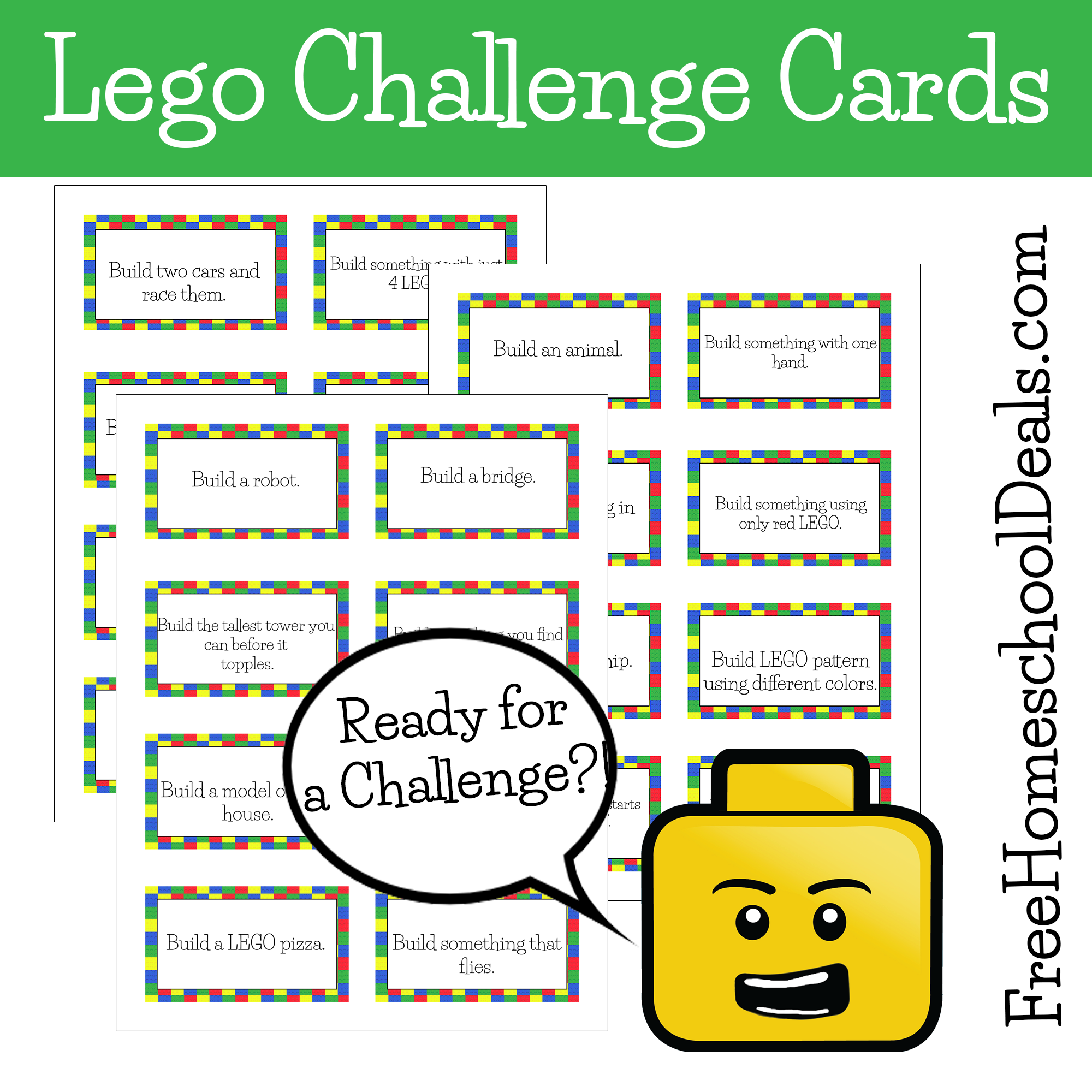 Free Printable LEGO Challenge Cards!