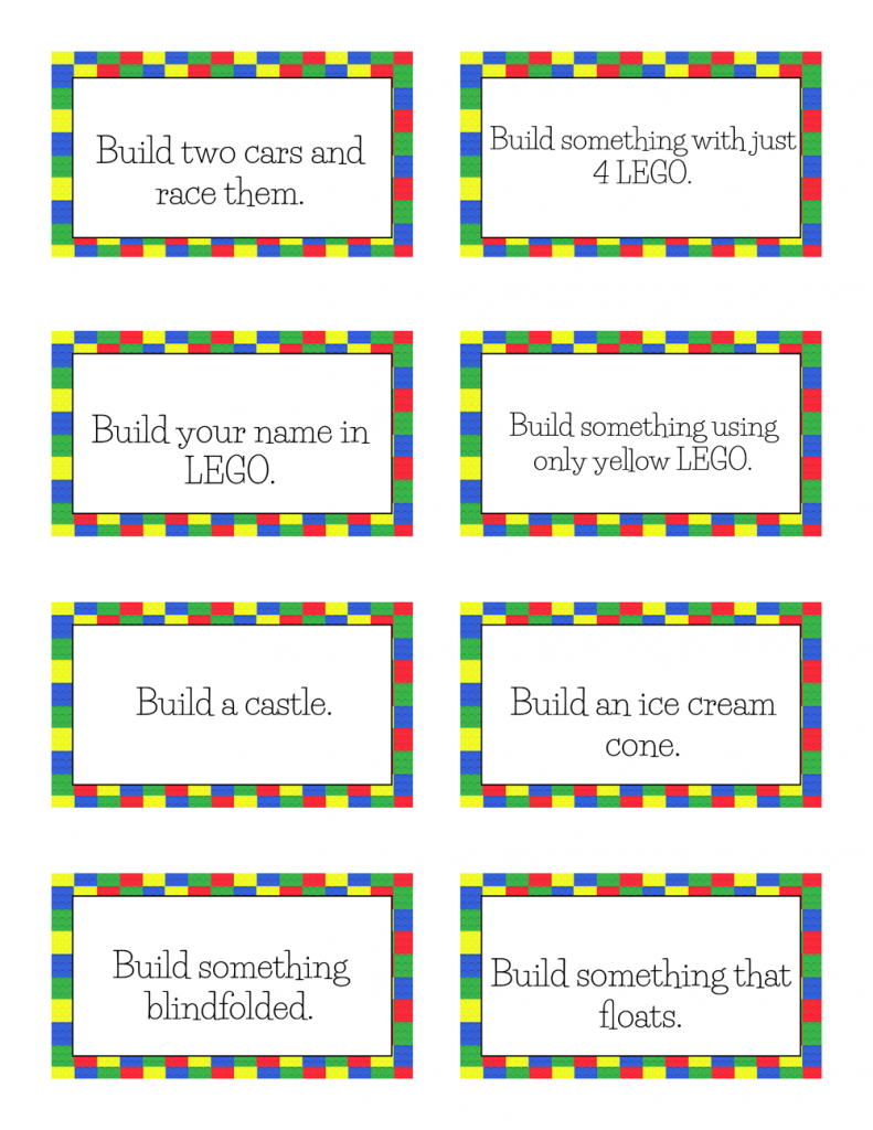 Free Printable LEGO Challenge Cards!