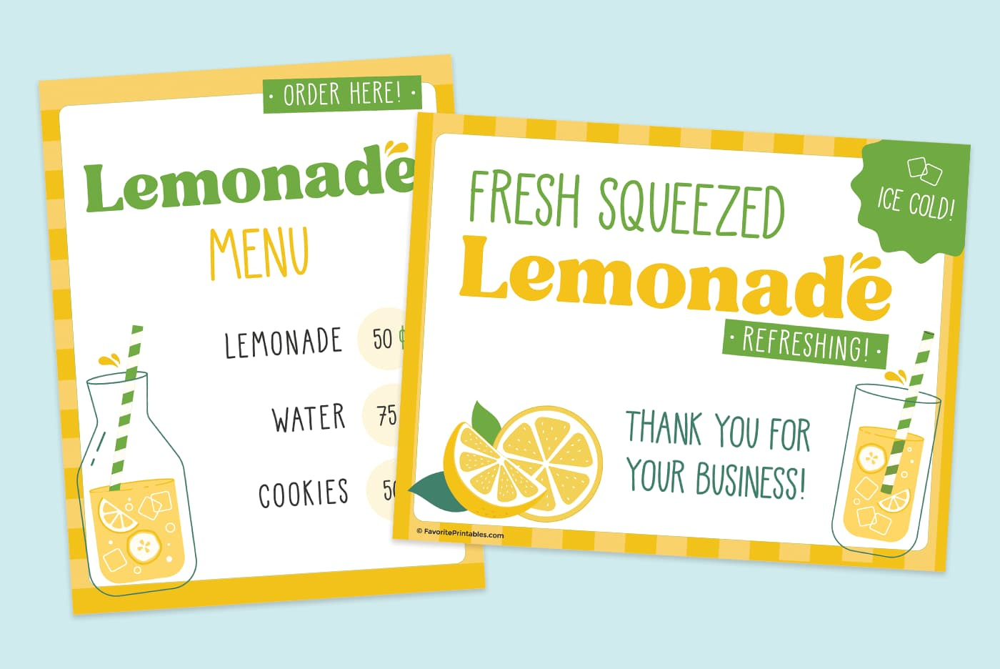 Free Printable Lemonade Stand Sign - Favorite Printables