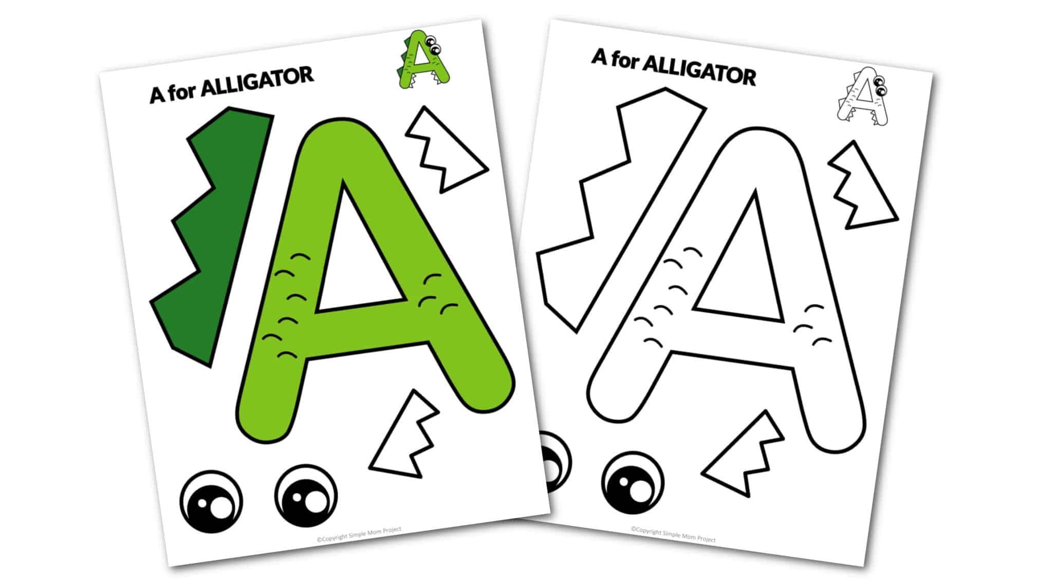Free Printable Letter A Alligator Craft for Kids & Teachers