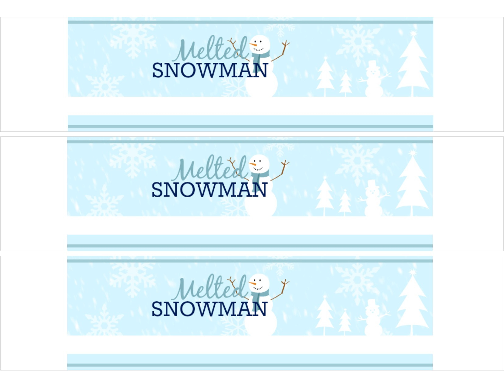 Free Printable Melted Snowman Water Bottle Labels: Easy DIY