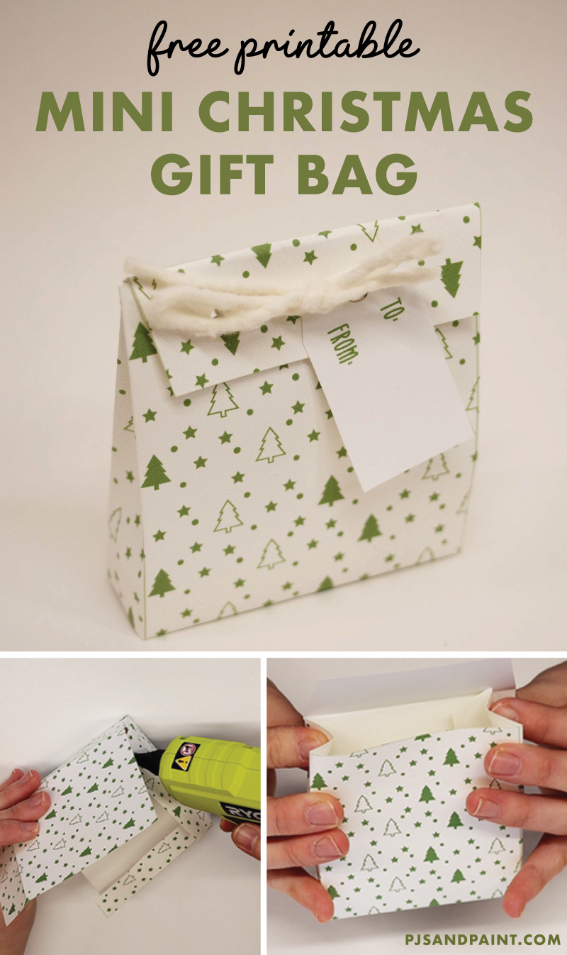 Free Printable Mini Christmas Gift Bag - Pjs and Paint Free Printable Mini Christmas Gift Bag - Pjs and Paint