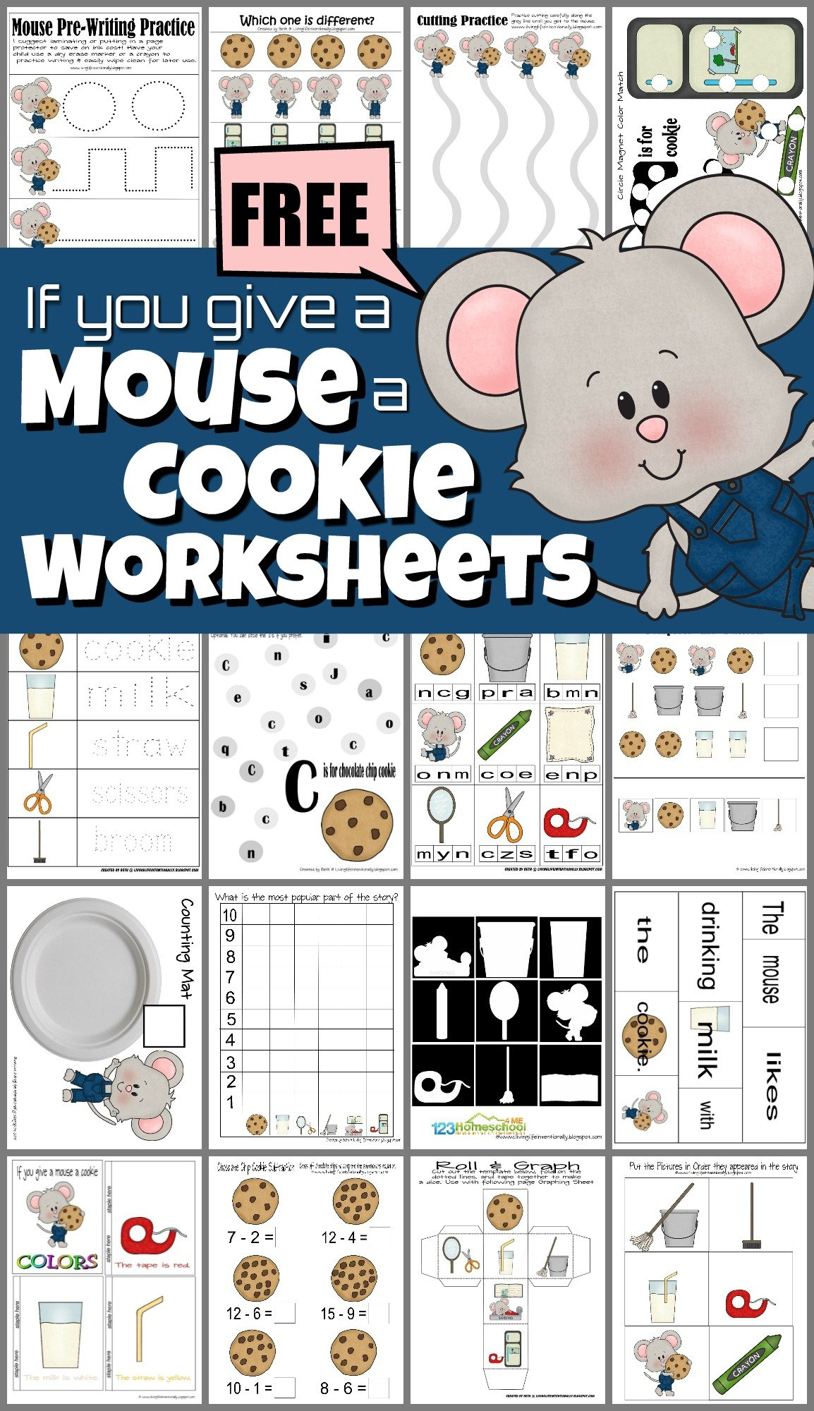 🐭🍪 FREE Printable Mouse and Cookie Worksheets and Activities