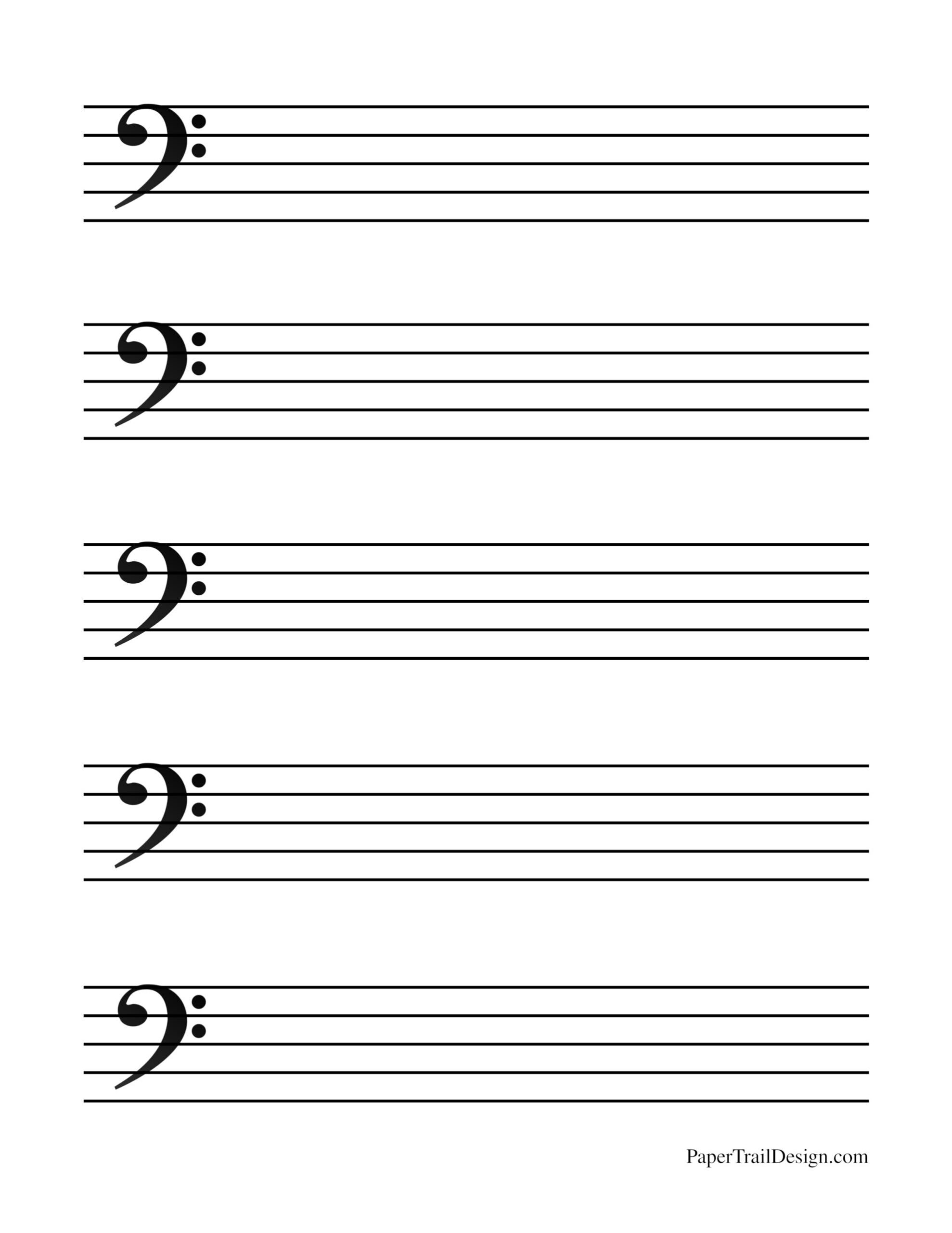 Free Printable Music Staff Paper - Paper Trail Design